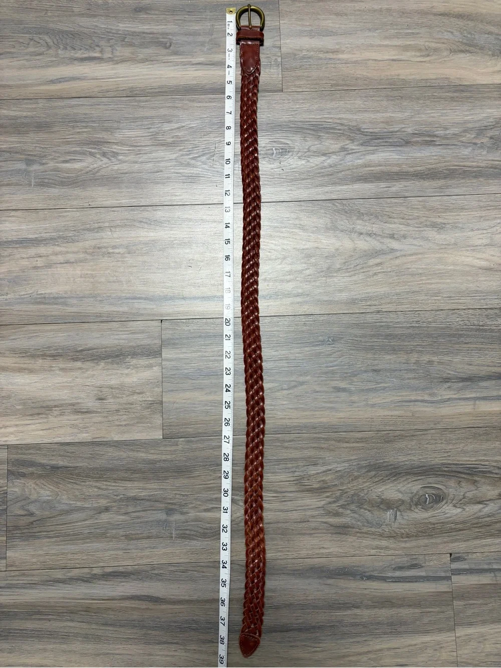 Vintage Dockers K3000W Brown Braided Leather Belt Medium